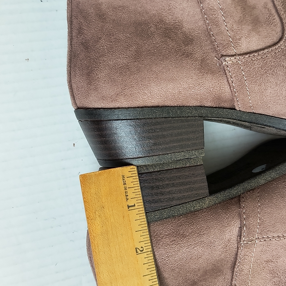 Az Garrity 9.5M Mauve Ankle Booties Side Zip Pull-on - Picture 7 of 11